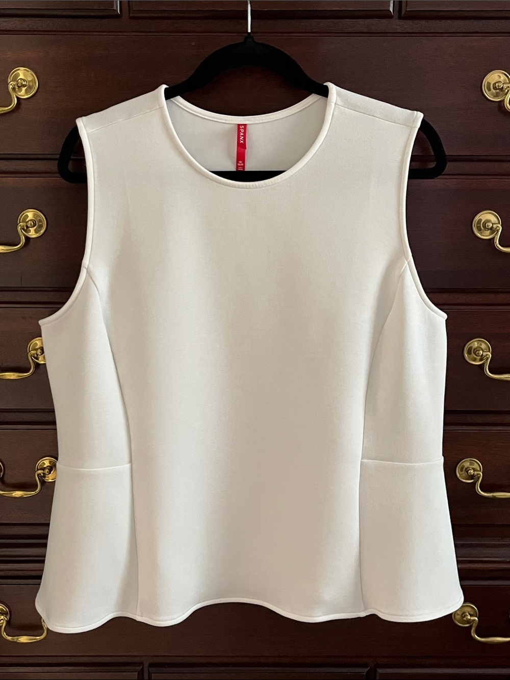 SPANX AirEssentials Peplum At-The-Hip Top Powder Sleeveless Tank